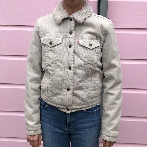 white sherpa denim jacket